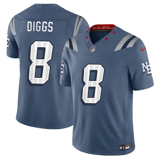 Men's New England Patriots #8 Stefon Diggs 2025 F.U.S.E. “Rivalries” Vapor Limited Stitched Football Jersey